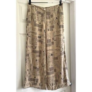 Bombay Paisley Wide Leg Pants Womens XS Boho Hippie Festival Travel Postcards